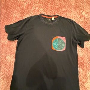 Paul Smith Black Tee with Colorful Pocket Design